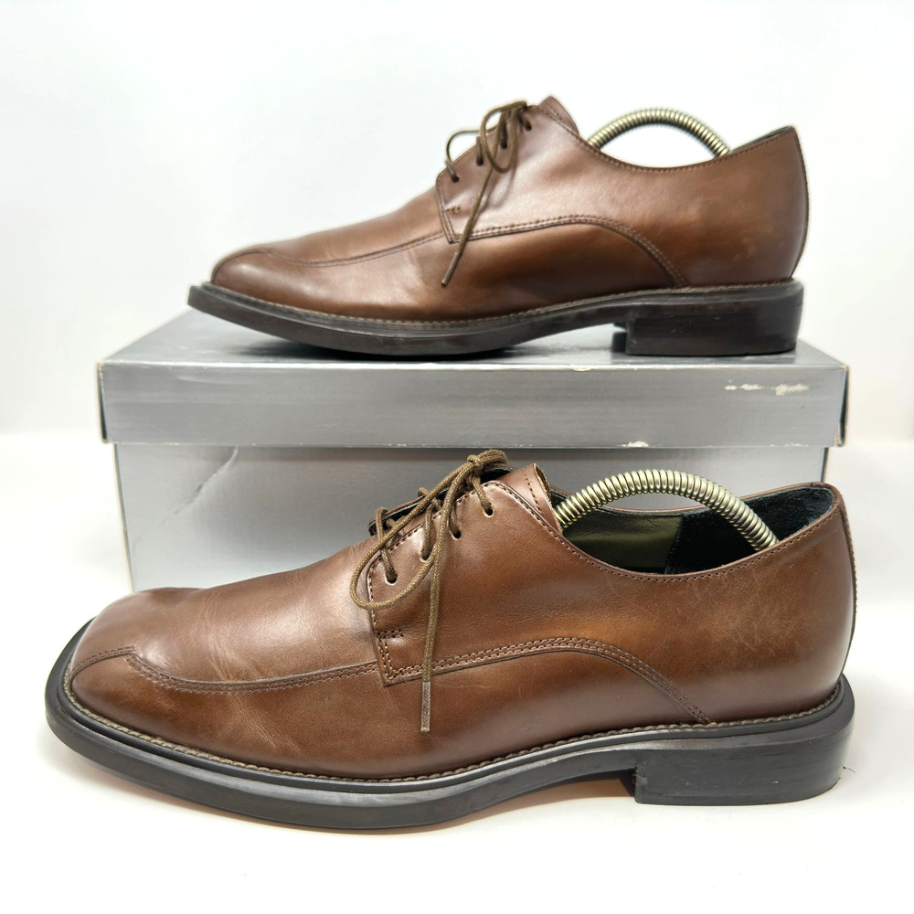 Kenneth Cole Dress Shoes Mens 9.5 M Brown Leather Derby Lace Up Best in Shoe LE